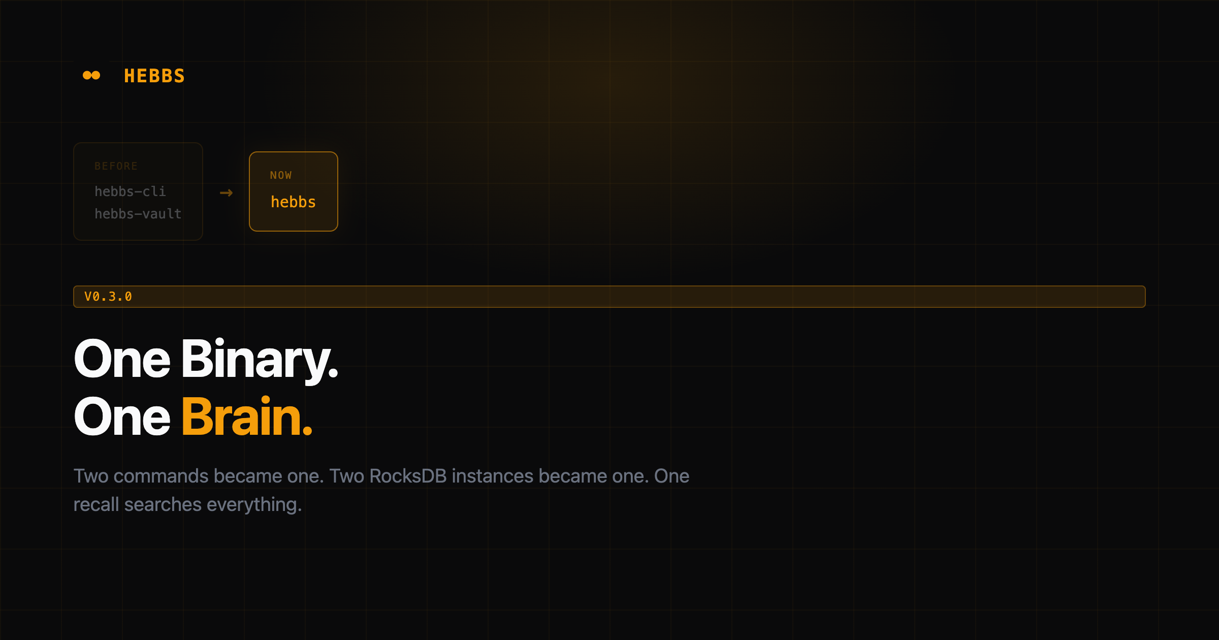 One Binary. One Brain.